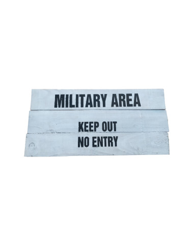 Cartel madera MILITARY AREA KEEP OUT