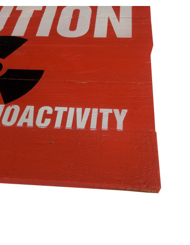 Cartel madera CAUTION AIRBORNE RAD.AREA