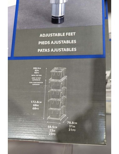 Pack estantería + x5 cajas Greenmade 102l. USA