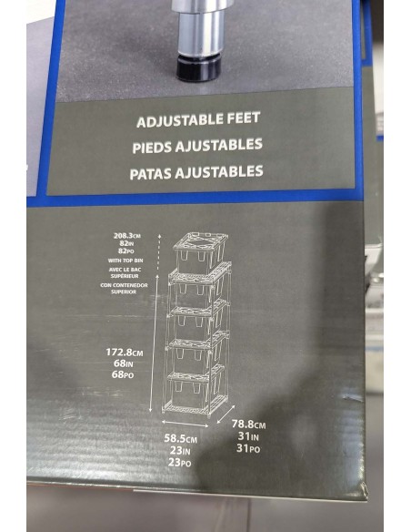 Pack estantería + x5 cajas Greenmade 102l. USA