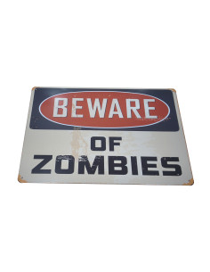 Cartel metálico BEWARE OF ZOMBIES 2