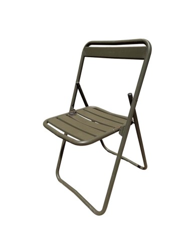 Silla militar metálica plegable antigua