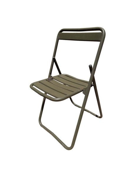Silla militar metálica plegable antigua
