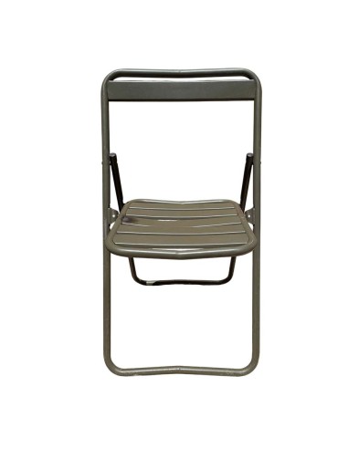 Silla militar metálica plegable antigua