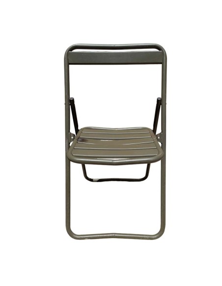 Silla militar metálica plegable antigua
