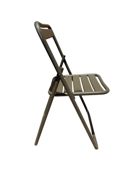 Silla militar metálica plegable antigua