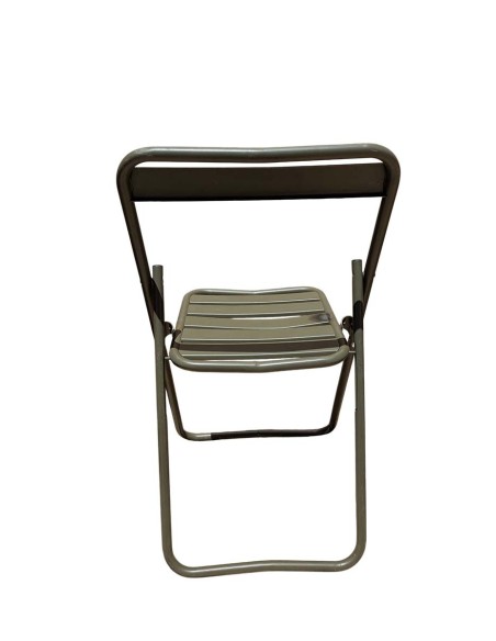 Silla militar metálica plegable antigua