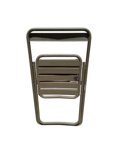 Silla militar metálica plegable antigua