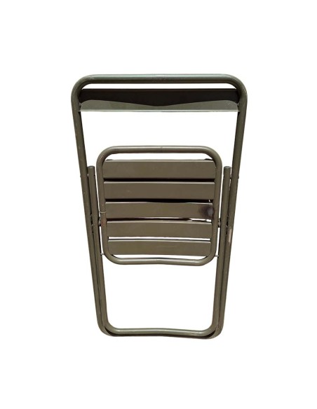 Silla militar metálica plegable antigua
