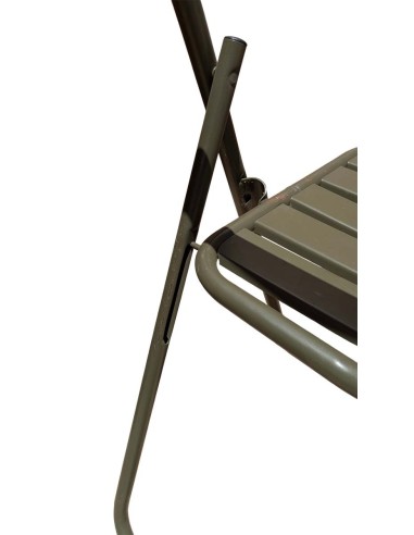 Silla militar metálica plegable antigua