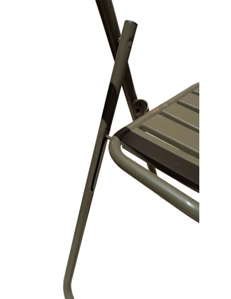 Silla militar metálica plegable antigua