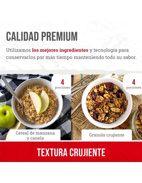 Bolsa 72h raciones de emergencia variadas (desayunos, comidas y cenas) liofilizadas ReadyWise MRE
