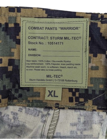 Pantalones de combate WARRIOR Digital Miltec