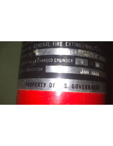 Extintor de cabina avión militar US 1976
