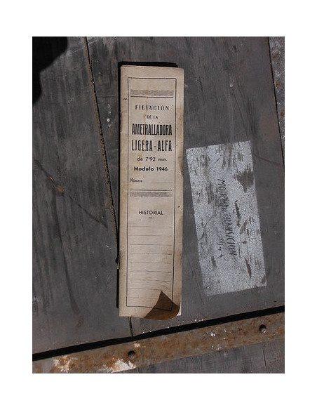 Libreto de filiación ametralladora ALFA