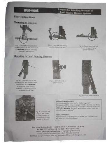 Correa 1 punto militar original Spec-Ops WOLF-HOOK