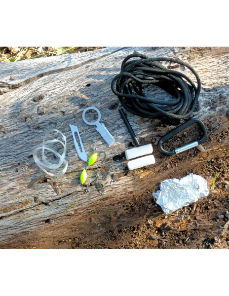 Llavero set de supervivencia Paracord Verde