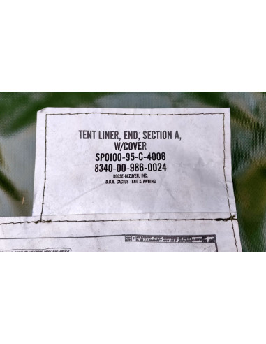 Interior tienda de campaña militar US original NUEVO