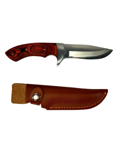 Cuchillo de caza con mango de madera